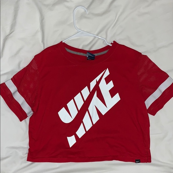 red nike crop